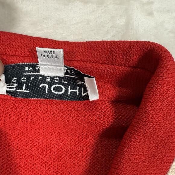 VTG St. John Collection Blazer Red Santana Knit Women's Size 10 Buttons USA - Picture 6 of 8
